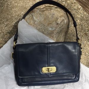 Vintage Coach satchel, blue leather